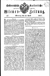 Wiener Zeitung 18170428 Seite: 1