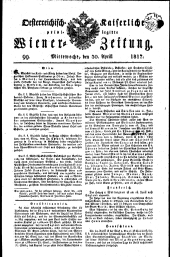 Wiener Zeitung 18170430 Seite: 1