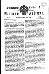 Wiener Zeitung 18170520 Seite: 1