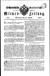 Wiener Zeitung 18170621 Seite: 1