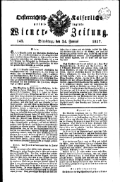 Wiener Zeitung 18170624 Seite: 1