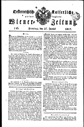 Wiener Zeitung 18170627 Seite: 1
