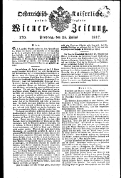 Wiener Zeitung 18170725 Seite: 1