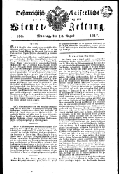Wiener Zeitung 18170818 Seite: 1