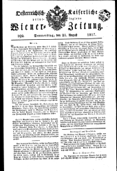 Wiener Zeitung 18170821 Seite: 1