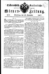 Wiener Zeitung 18170916 Seite: 1