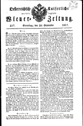 Wiener Zeitung 18170920 Seite: 1