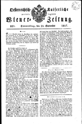 Wiener Zeitung 18170925 Seite: 1