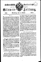 Wiener Zeitung 18171004 Seite: 1