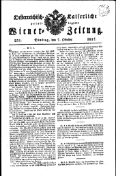 Wiener Zeitung 18171007 Seite: 1