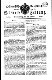 Wiener Zeitung 18171016 Seite: 1