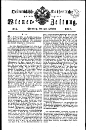 Wiener Zeitung 18171020 Seite: 1