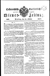 Wiener Zeitung 18171021 Seite: 1