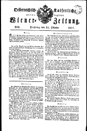 Wiener Zeitung 18171031 Seite: 1