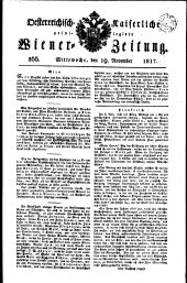 Wiener Zeitung 18171119 Seite: 1