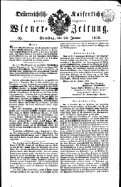 Wiener Zeitung 18180124 Seite: 1