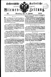 Wiener Zeitung 18180214 Seite: 1