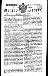 Wiener Zeitung 18180404 Seite: 1