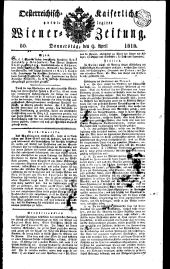 Wiener Zeitung 18180409 Seite: 1