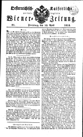 Wiener Zeitung 18180410 Seite: 1