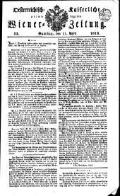 Wiener Zeitung 18180411 Seite: 1