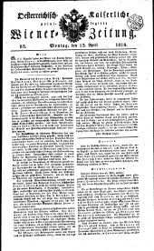 Wiener Zeitung 18180413 Seite: 1