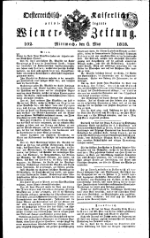 Wiener Zeitung 18180506 Seite: 1