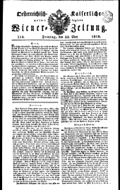 Wiener Zeitung 18180522 Seite: 1