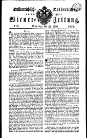 Wiener Zeitung 18180525 Seite: 1