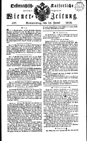 Wiener Zeitung 18180618 Seite: 1