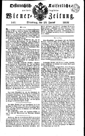 Wiener Zeitung 18180623 Seite: 1