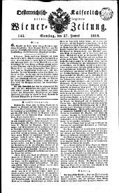 Wiener Zeitung 18180627 Seite: 1