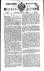 Wiener Zeitung 18180630 Seite: 1