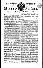 Wiener Zeitung 18180703 Seite: 1
