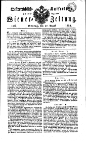 Wiener Zeitung 18180817 Seite: 1