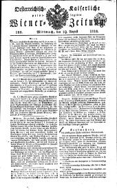 Wiener Zeitung 18180819 Seite: 1