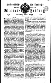 Wiener Zeitung 18180825 Seite: 1