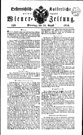 Wiener Zeitung 18180831 Seite: 1