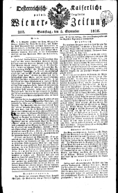Wiener Zeitung 18180905 Seite: 1