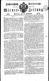 Wiener Zeitung 18180914 Seite: 1