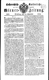 Wiener Zeitung 18180915 Seite: 1