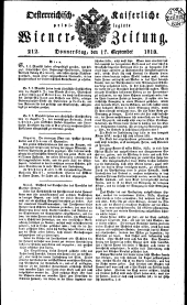 Wiener Zeitung 18180917 Seite: 1