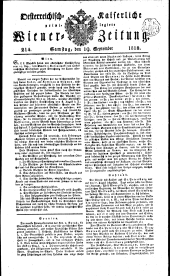 Wiener Zeitung 18180919 Seite: 1