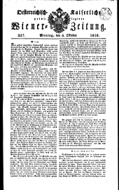 Wiener Zeitung 18181005 Seite: 1