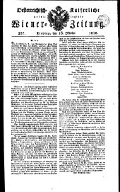 Wiener Zeitung 18181016 Seite: 1