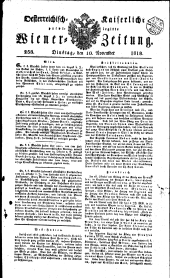 Wiener Zeitung 18181110 Seite: 1