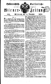 Wiener Zeitung 18181111 Seite: 1