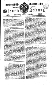 Wiener Zeitung 18181222 Seite: 1