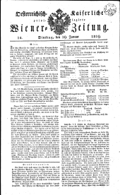 Wiener Zeitung 18190119 Seite: 1