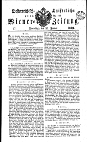 Wiener Zeitung 18190122 Seite: 1